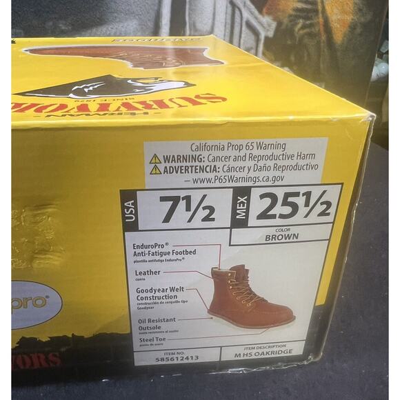 HERMAN SURVIVORS Size 7.5 Oakridge Leather 6" Steel Toe Work Boots New in box - Picture 2 of 7